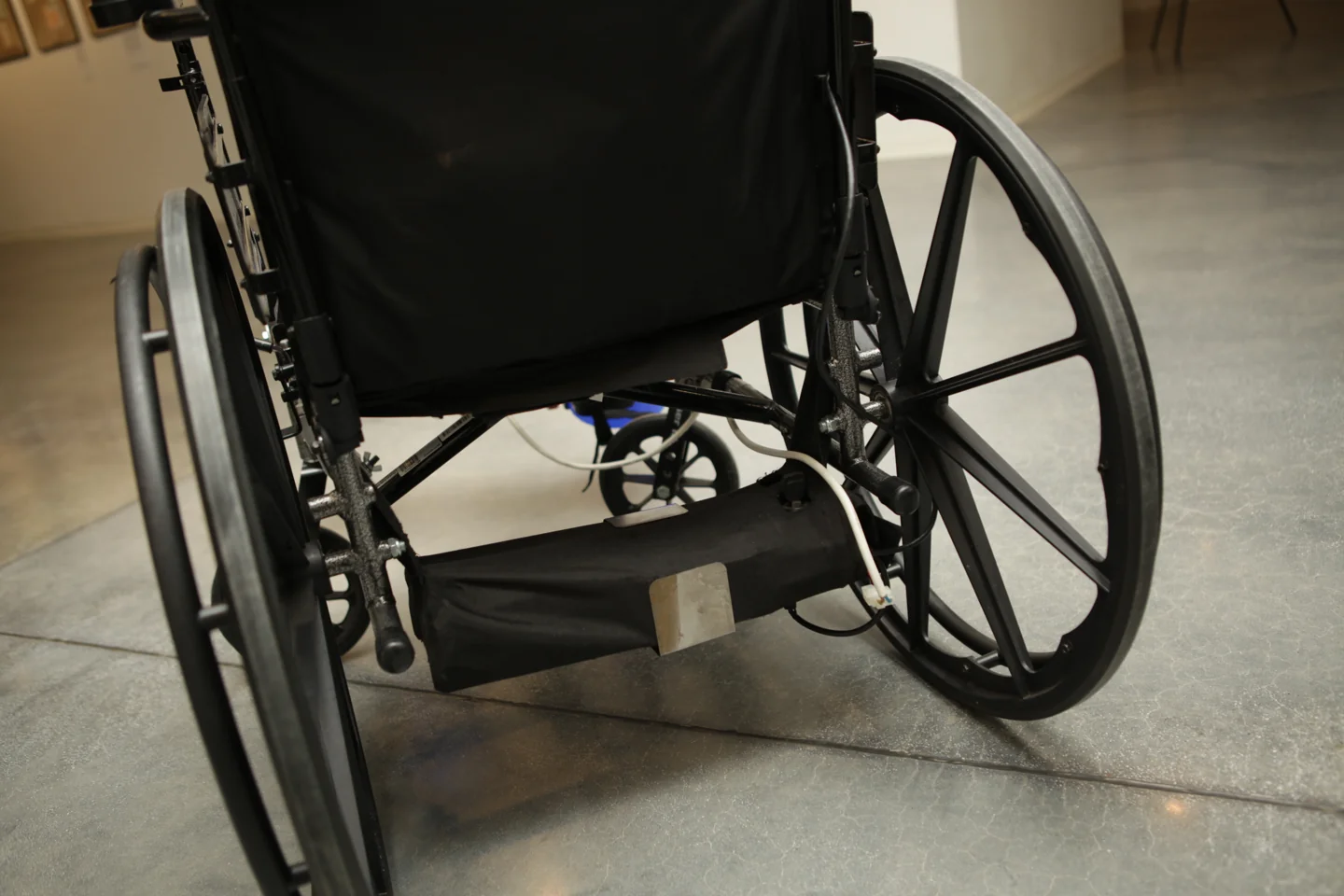 LegMaker prototype attached to a manual wheelchair