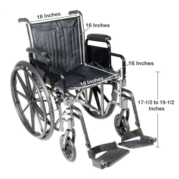 Wheelchair 18,Black,McKesson